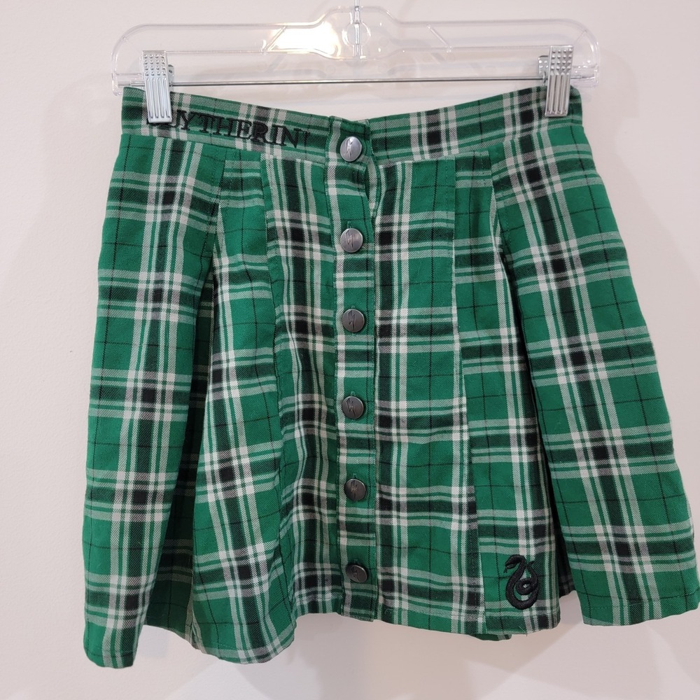 Harry Potter Slytherin Womens Mini Skirt Plaid Size Small Whimsigoth Witchy